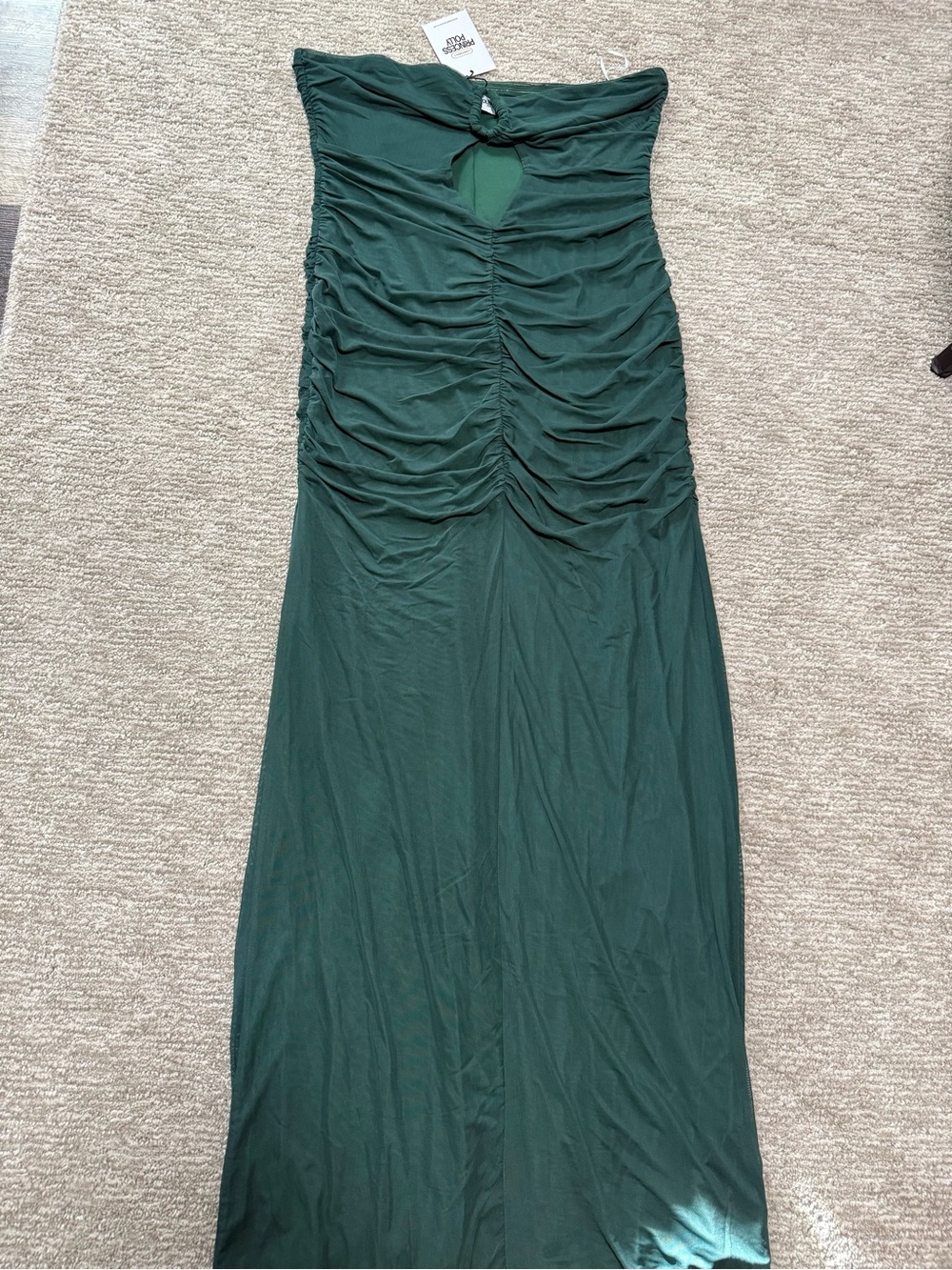 Princess Polly Strapless Ruched Emerald Maxi Dress